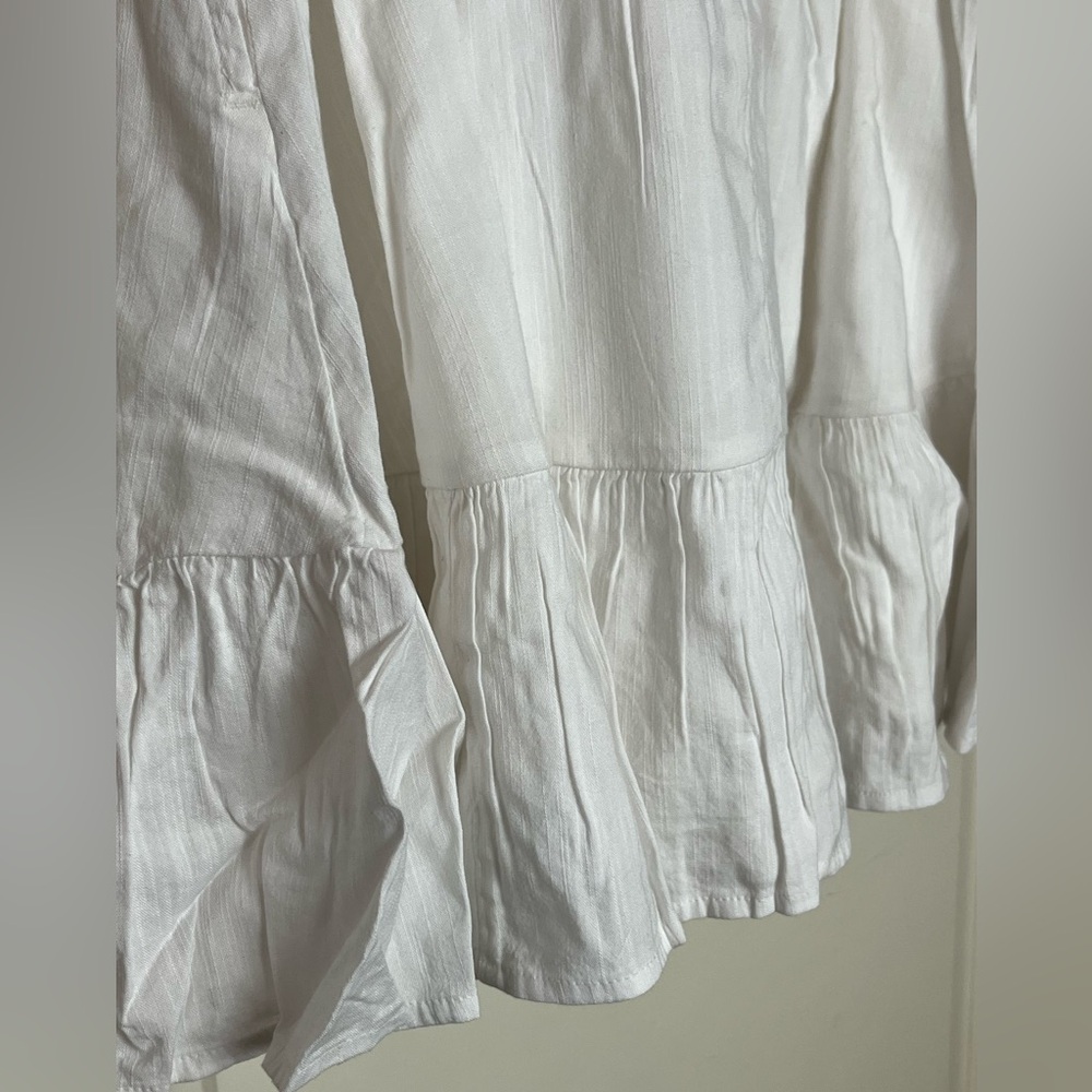Nordstrom BP White Smocked Mini Dress with Puff Sleeves Juniors Size Large - Picture 13 of 15